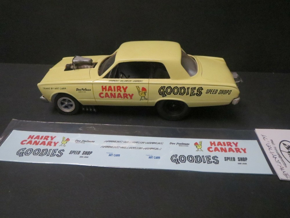 Hairy Canary 66′ Valiant AWB 1/25 Decal from Fremont Racing Specialties