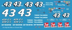 #43 Richard Petty Ford Torino 1969 1/24th – 1/25th Scale Nascar Decals