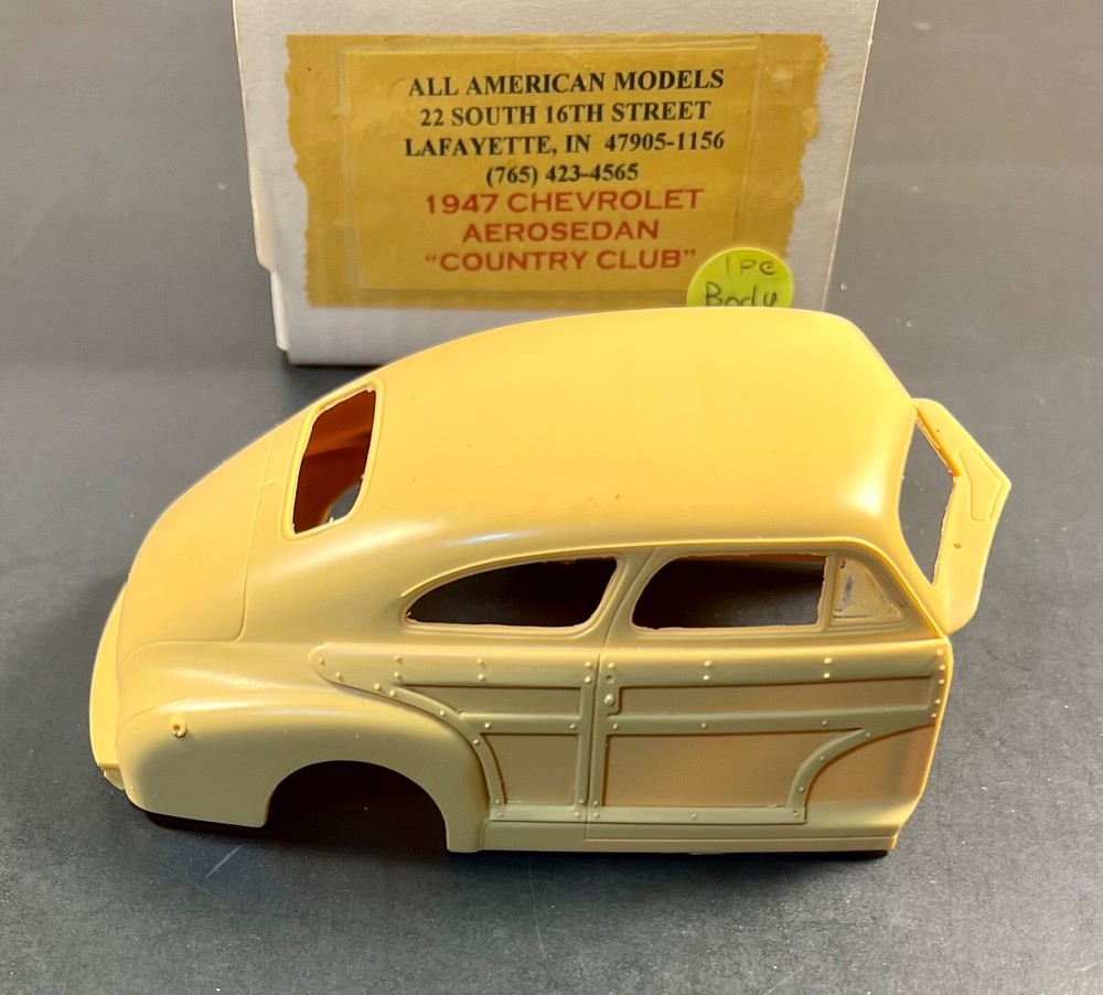 ALL AMERICAN MODELS 1947 CHEVROLET AEROSEDAN COUNTRY CLUB RESIN BODY (1990’s)