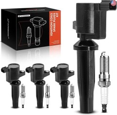 A-Premium Set of 4 Ignition Coil Pack and Iridium Spark Plugs Compatible with