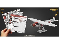 FORD TRIMOTOR AIRCRAFT WHITE & RED STEEL MODEL KIT BY METAL EARTH MMS467