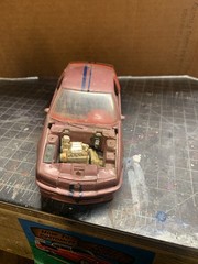 Red Blue Car Model Kit Pre-built Custom Plastic Detailed Engine Interior