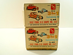 AMT TWO Ford ’32 ford V-8 the “deuce” competition coupes 3 in 1 customizing kits
