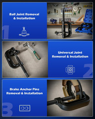Ball Joint Press Kit, Heavy Duty Ball Joint Removal Tool with 4Wd Adapters, Ball