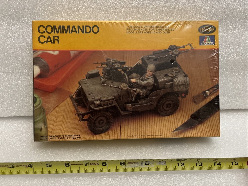 Sealed Testors Commando Car 1/35 Scale 1980 Model Kit 853 WILLYS JEEP