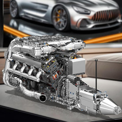 2899+ Pcs Visible V8 Internal Combustion Ohc Engine Motor Working Model DIY Kit
