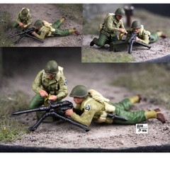 3D Printed 1/72 US Infantry Heavy Machine Gun Team 2-Man Figures Finished Model