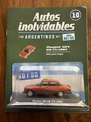 INOLVIDABLES PEUGEOT 504 GR TN 1985 SCALE DIECAST MODEL 1:43 BROCHURE & BUBBLE