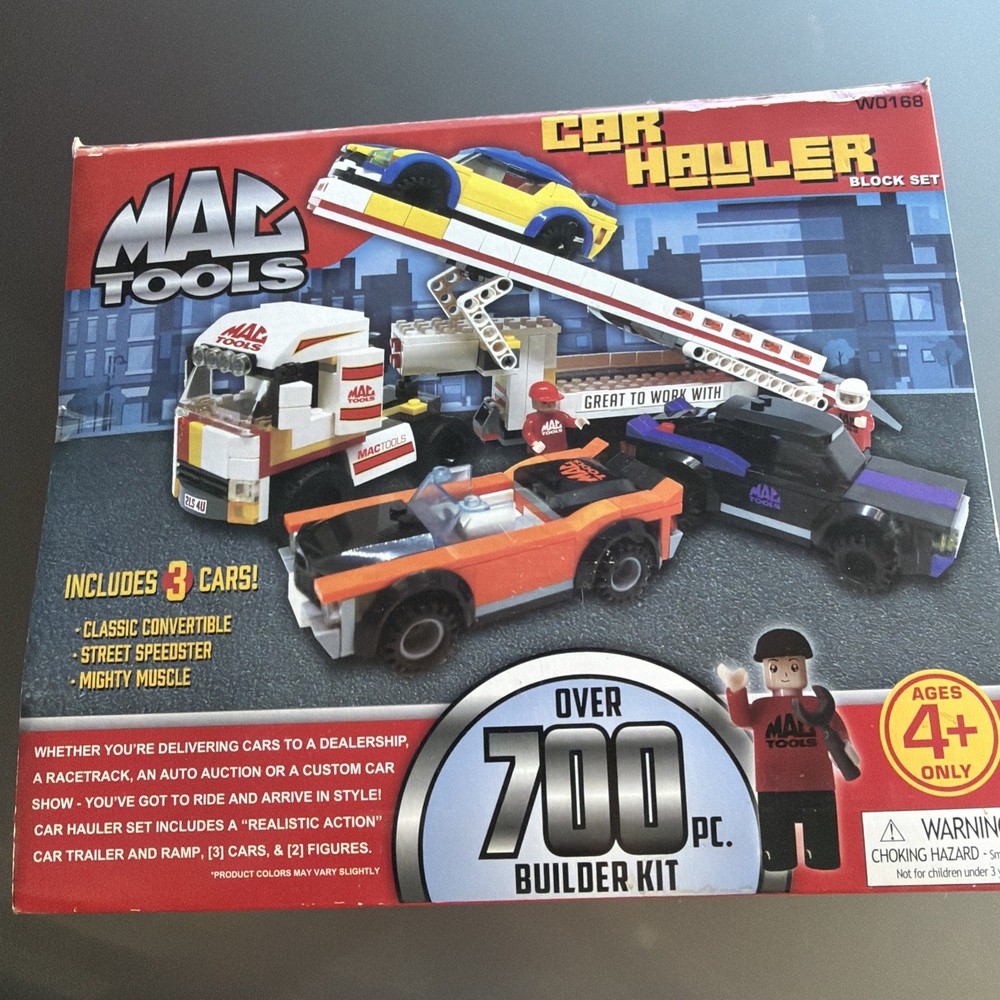 MAC Tools Car Hauler Block Set Builder Kit 3 Cars And Car Hauler NEW Sealed