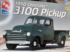 AMT 6437 1950 Chevy 3100 Pickup Truck vintage Car Model KIT 1/25 McM