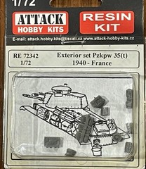 Attack 1/72 RE72342 – Exterior set for Pz Kpfw 35(t) – France 1940