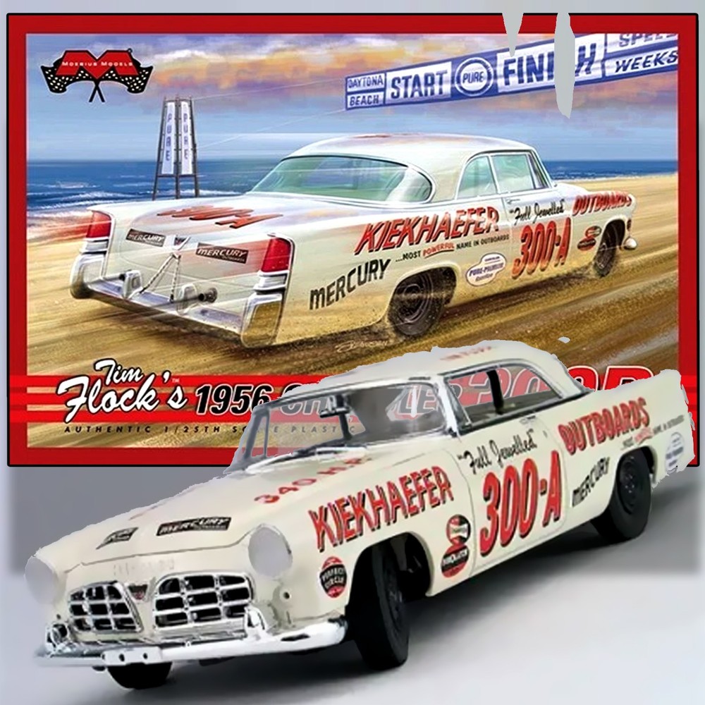 MOEBIUS MODELS 2302 1/25 1956 CHRYSLER 300B OF NASCAR 2XCHAMP TIM FLOCK KIT