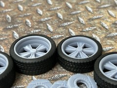 Resin 21/20 Inch “60’s Hurst” Style Model car Wheels/Tires 1/24 1/25 scale
