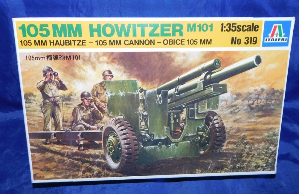 ITALERI 105 MM HOWITZER M101 1:35 Plastic Model Kit Militaria MPN 319 NEW!