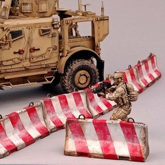 Diorama 1/35 Scale Cement Barriers Model Tank Military Scene Accessories Props