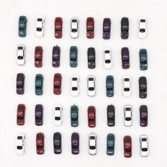 12pcs 1:250-300 Miniature Cars Model Toys Painted ABS Vehicle for Railway Train~