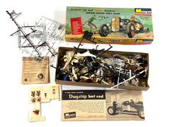 vtg Car Toy Model Monogram 1932 Drag Strip Hot Rod BOX partial built PART repair