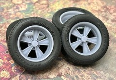 1/24 Scale: 17-inch “Hurst” wheels W/ Wide Rear Tires; Resin 1/25