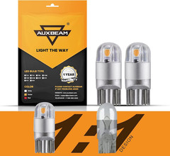 Auxbeam 194 T10 LED Bulbs, Amber Yellow, 2 PCS | Non-Polarity, 2 Pack, Yellow