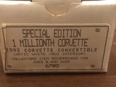 1992 Chevrolet Corvette 1 MILLIONTH Special Ed Dealer Promo Car 1:25 AMT / ERTL