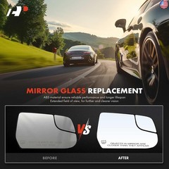 A-Premium Right Passenger Side Heated Mirror Glass with Backing Plate –