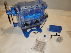 Smithsonian Motor-Works STEM Working 4 Cylinder Blue Engine PARTS ONLY