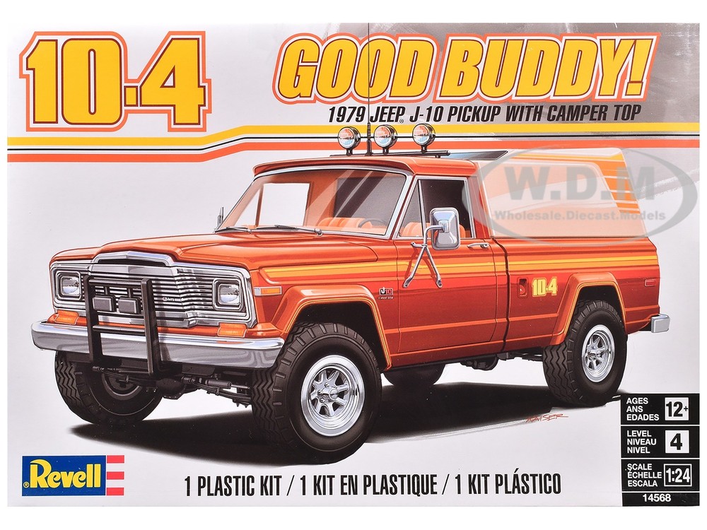 LEVEL 4 MODEL KIT 1979 JEEP J-10 PICKUP W/CAMPER 1/24 SCALE CAR BY REVELL 14568