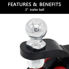 Trailer Hitch Ball Mount with Tow Shackle and 3/4″ Hitch Pin Clip for Heavy Duty