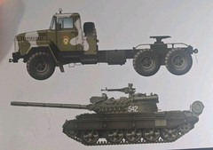 Takom 1/35 KrAZ-260V Tractor Trailer & T-55 AMV Tank Model Kit #2095