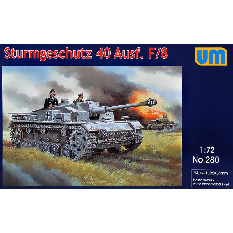 UNIMODELS UM 280 Plastic scale models kit Scale 1:72 Sturmgeschutz 40 Ausf F/8