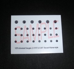 UNIVERSAL-STYLE BLACK-BACKGROUND GAUGE SET for 1/25 scale MODEL kits—PLEASE READ