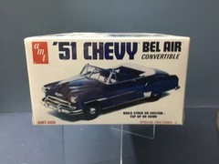 Pair of AMT ’51 Chevys. 1 Convert. Factory sealed 1 Sedan open box 608,6607