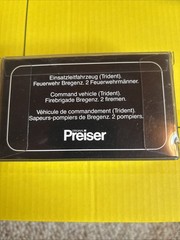 Preiser Command Brigade Vehicle and 2 Firemen 1:87 Scale