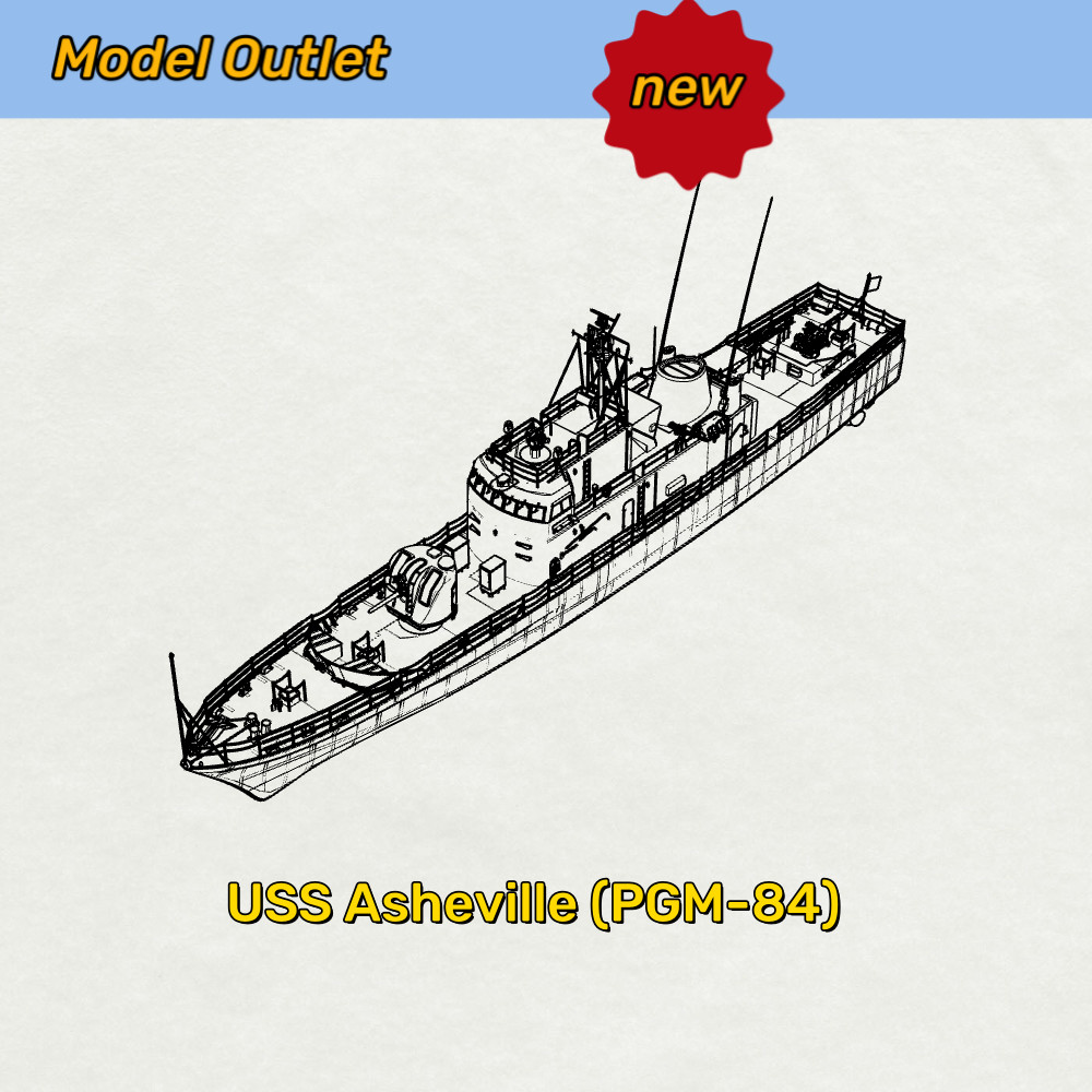 SSMODEL 1/72 Military Model Kit USS Asheville (PGM-84) Full Hull