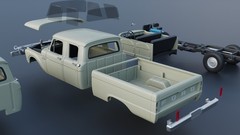 ABS-LIKE RESIN 3D PRINTED 1/25 1966 FORD F-250 CREW CAB PICK UP FULL KIT