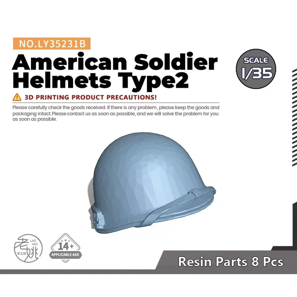 LY35231B 1/35 Model Upgrade Parts American Soldier Helmets Type2 3D PRINTING
