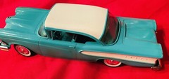 VTG 1958 FORD EDSEL DEALER FRICTION TOY PROMOTION CAR MODEL, TWO TONED METAL