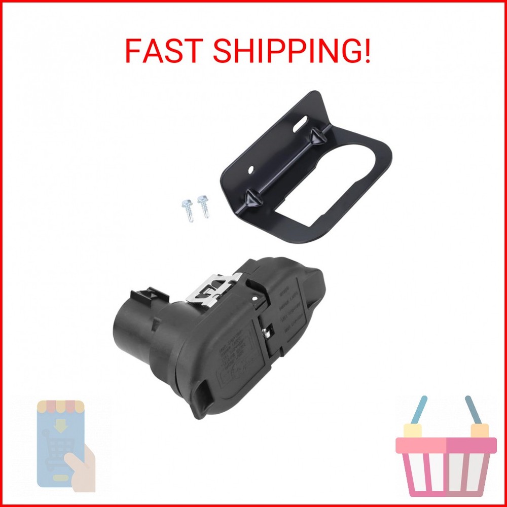 Kefly Trailer Plug Connector (7 Pin & 4 Pin), 7 Way Blade & 4 Way Flat Towing So