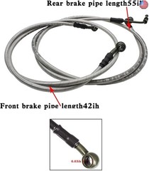 SuperATV Polaris Extended Front/Rear Brake Lines for Polaris RZR 800 / S 800/4