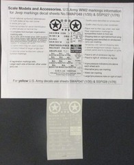 Scale Models & Accessories 1/35th & 1/76th US Army WW2 Markings for Jeep