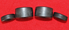 4 (GOOD/YEAR PAD PRINTED WIDE RACING SLICKS AND 2 MATCHING FRONT 1/25 SCALE