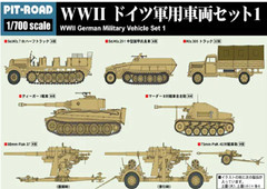 WWII German Military Vehicle Set 1 Pit-Road | No. MI02 | 1:700