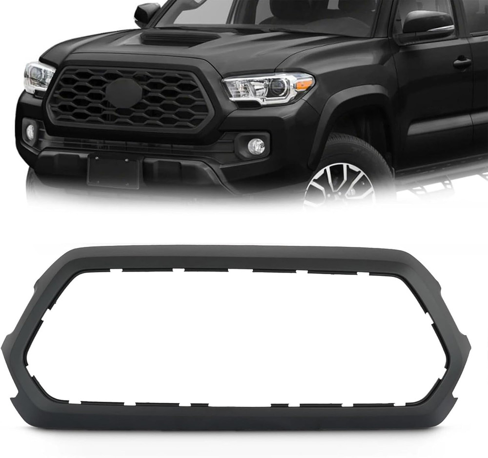 Front Upper Grille Shell Outer Frame Surround Fit for Toyota Tacoma 2016-2022 Ac