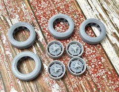 1/24 Scale: 15-inch “1963 Corvette 6-Spoke” Resin model car wheels/tires