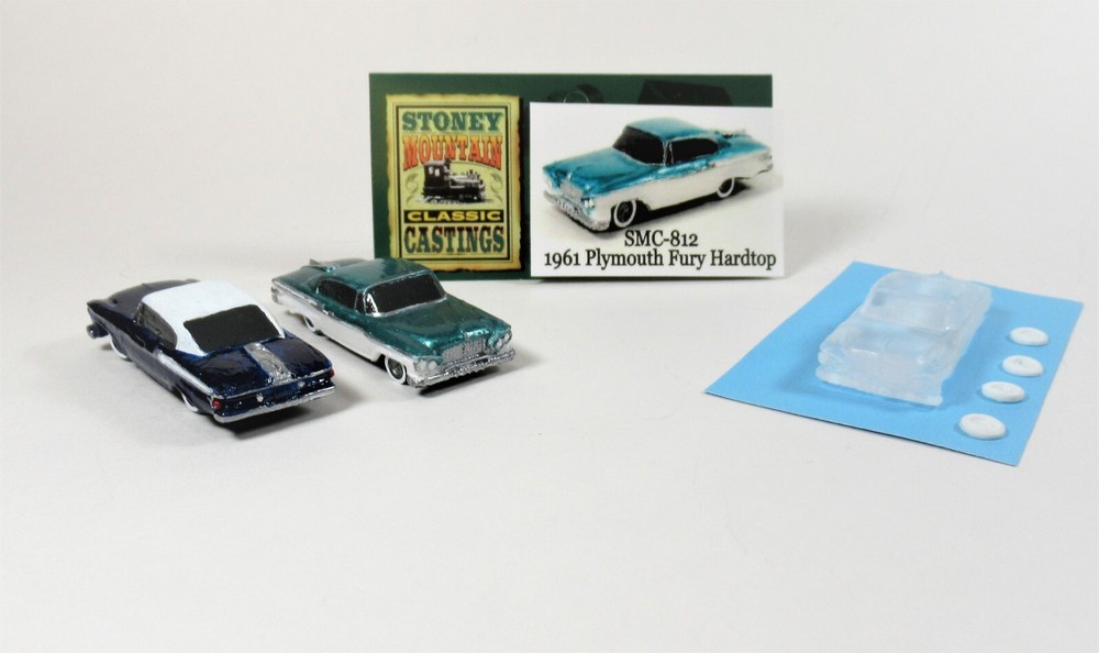 New! SMC-812 1961 Plymouth Fury Hard Top 2 Door 1/87th-HO Scale Clear Resin Kit