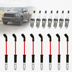 9748HH Spark Plug Wires Set with 41-110 Iridium Spark Plugs, 8PCS Ignition Wire