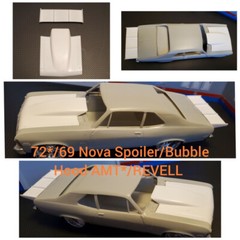 Resin Rear Spoiler & Bubble Hood Combo for ’72*/69 Nova AMT*/Revell 1/25.