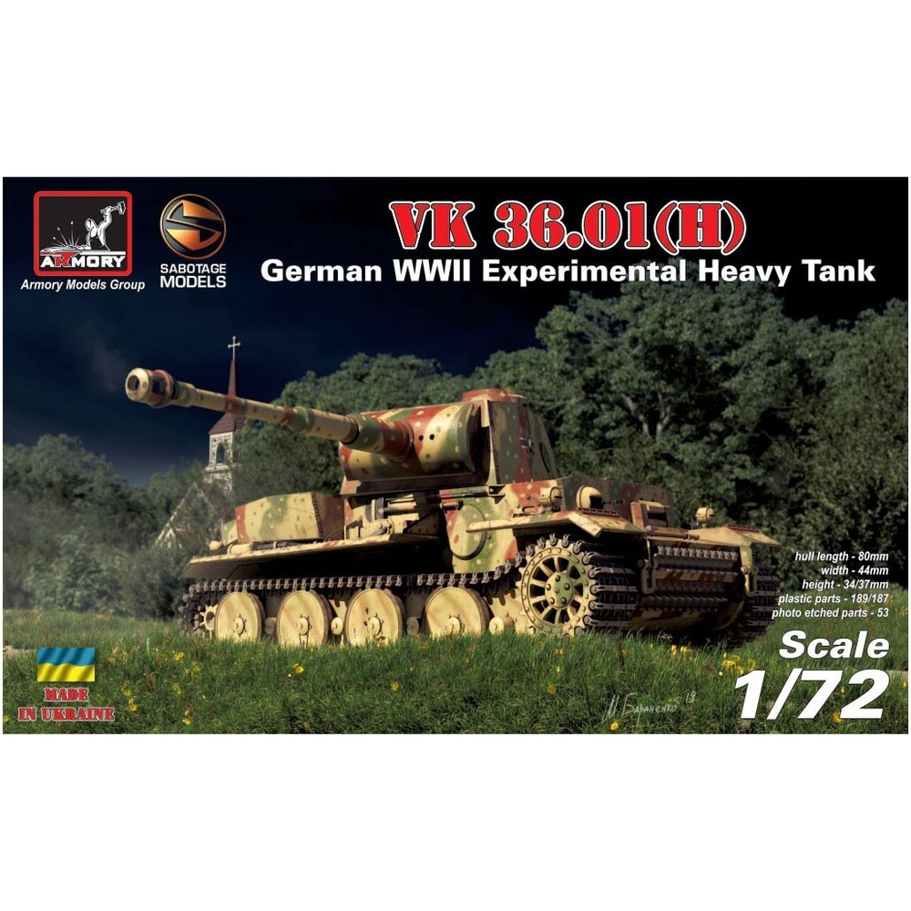 Armory Models AR72210 Scale 1/72 VK 36.01(H) German WWII Experimental Heavy Tank