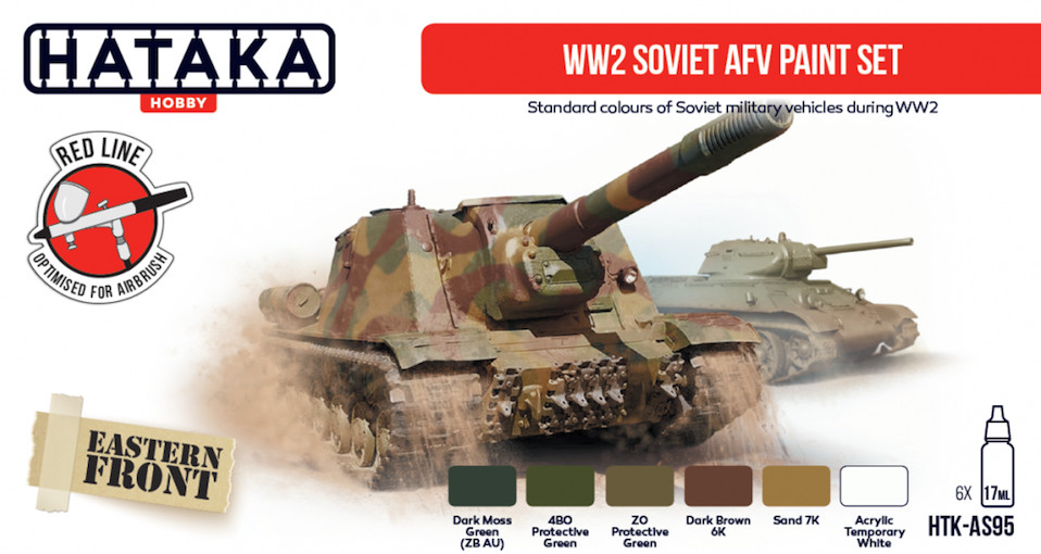 Hataka Hobby Paints WORLD WAR II SOVIET AFV COLORS Acrylic Paint Set