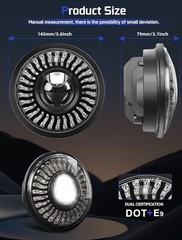 BraveWAY 5.75″ LED Motorcycle Headlight Anti-glare, 5 3/4 inch Round Light with